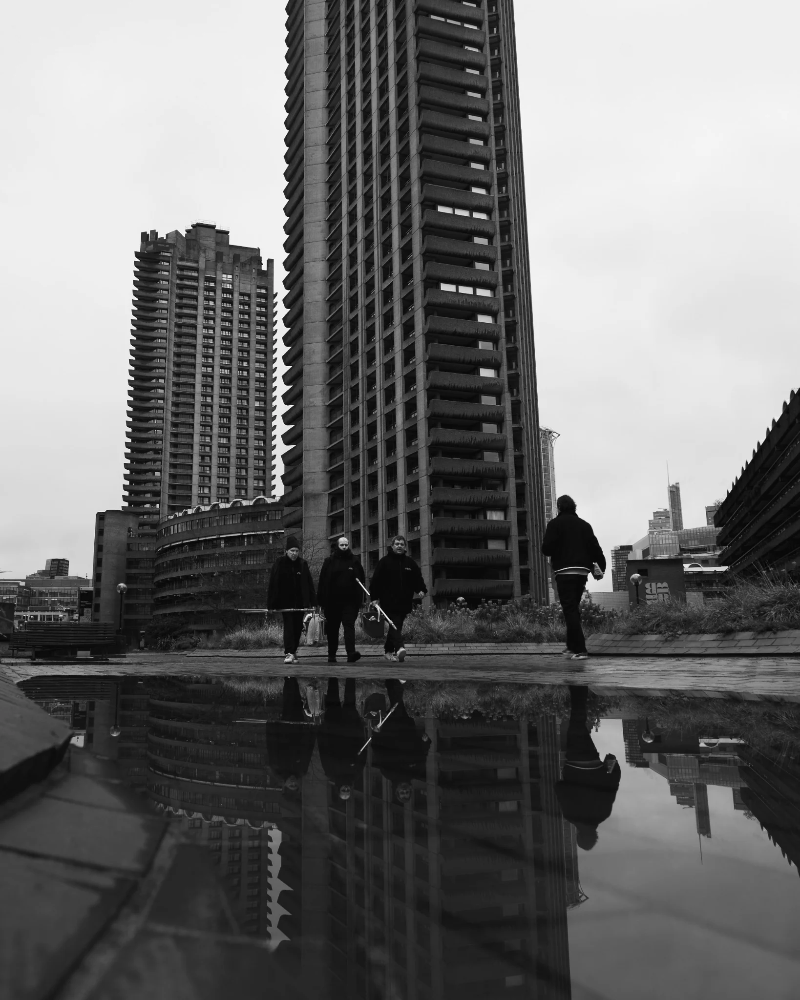 Urban photography of architecture and people